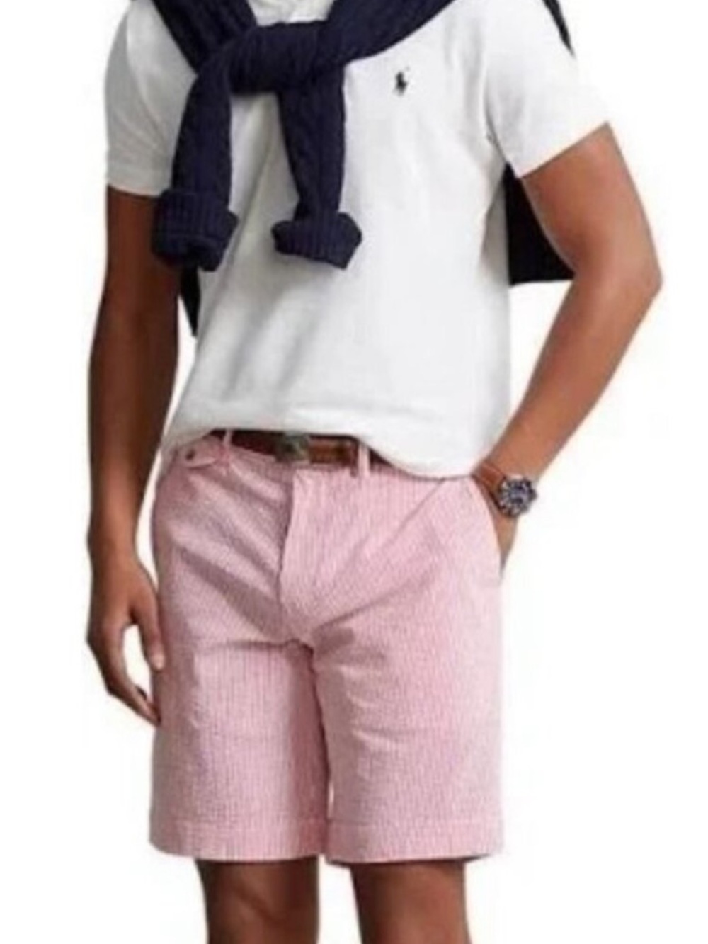 Ralph Lauren Polo Men's Pink Seersucker Shorts - Casual Summer Style